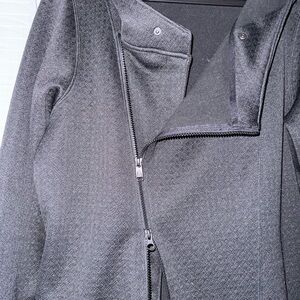 Black North Face Asymmetrical-Zip Woven Coat